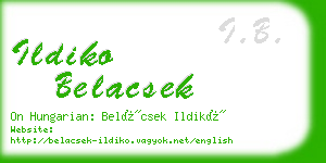 ildiko belacsek business card